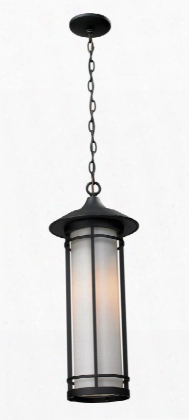 Woodland 529chm-bk 8.125" Outdoor Chain Light Period Inspired Art Decohave Aluminum Frame With Black Finish In Matte