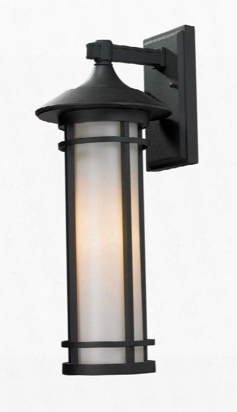 Woodland 529m-bk 8.125" Outdoor Wall Light Period Inspired Art Decohave Aluminum Frame With Black Finish In Matte