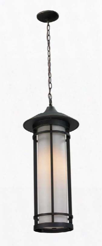 Woodland 530chb-orb 10" Outdoor Chain Ight Period Inspired Art Decohave Aluminum Frame With Oil Rubbed Bronze Finish In Matte