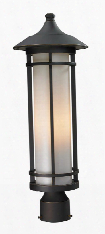 Woodland 530phm-orb 8.125" Outdoor Post Light Period Inspired Art Decohave Aluminum Frame With Oil Rubbed Bronze Finish In Matte