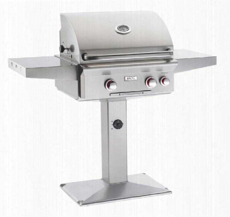 24npt-00sp 24" T Series Natural Gas Post Mount Grill Only With 432 Sq. In. Cooking Surface 32 000 Btus And Rapid Light Piezo Ignition System In Stainless