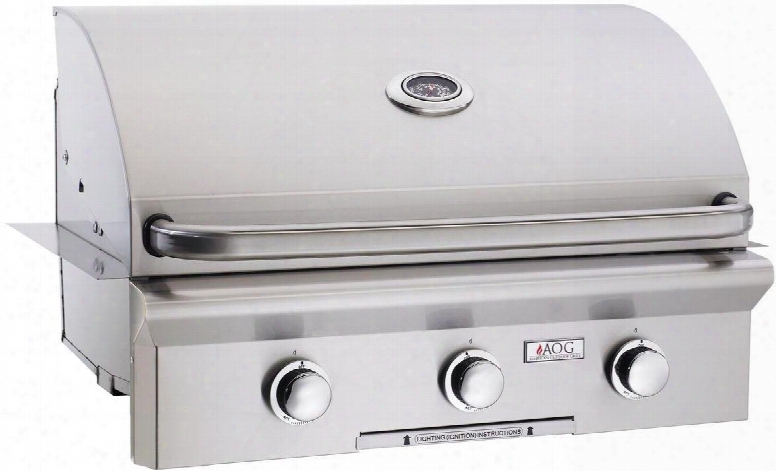 30nbt00sp 30" T Series Built-in Natural Gas Grill With 540 Sq. In. Grilling Surface 45000 Btu Total Main Burner Output Warming Rack And Drip Tray In