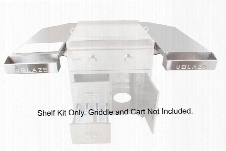 Blz-griddle-shk Shelf Kit For 30" Griddle Cart Upon Removable Cutting Board Condiment Racks And Drip Tray For Griddle