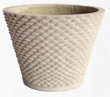 Cadiz Collection Pl-r1814c 18" Round Planter With Cast Limestone Construction And Contemporary Design In Natural