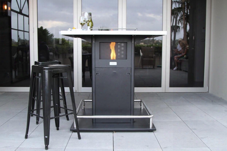 Fire-n-table 43" Fire-n-table With 31 000 Btu Electronic Ignition With Thermocouple Tempered Glass Top 304 Stainless Foot Rail And Ce And Ul