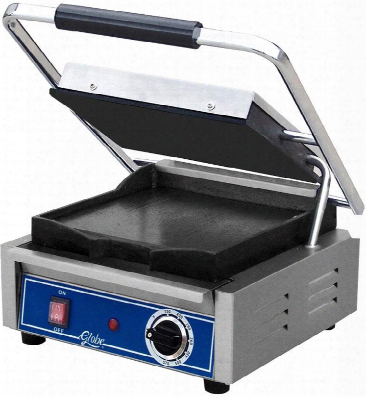 Gsg1410 Mid-size Electric Sandwich Grill With Smooth Plates 14" X 10" Surface Size Removable Catch Tray And Non-skid Rubber Feet In Stainl Ess