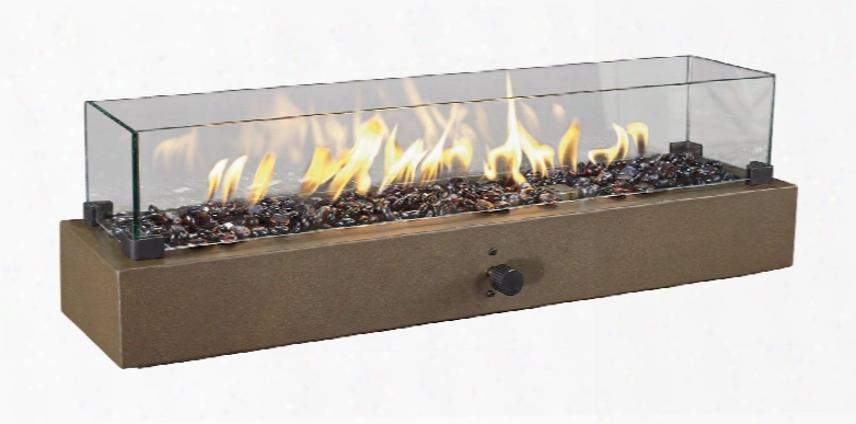 Hatchlands Collection P015-913 28" Outdoor Table Top Fire Bowl With Rectangular Design Umbrella Hole And Powder-coated Steel Frame In