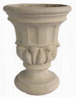 Magnolia Collection Urn-1520 15" Round Urn With Cast Limestone Construction And Classical Design In Natural Beig