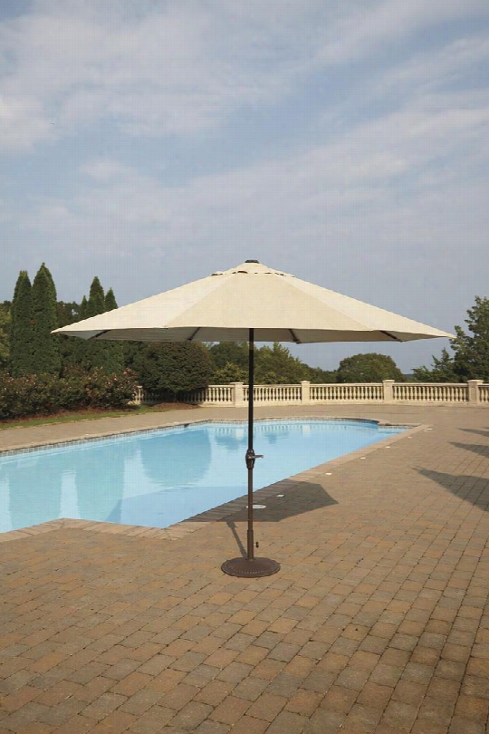 P000-992-999b 120" Large Auto Tilt Umbrella With Linen Fabric Canopy Auto-tilt Frame And Base In