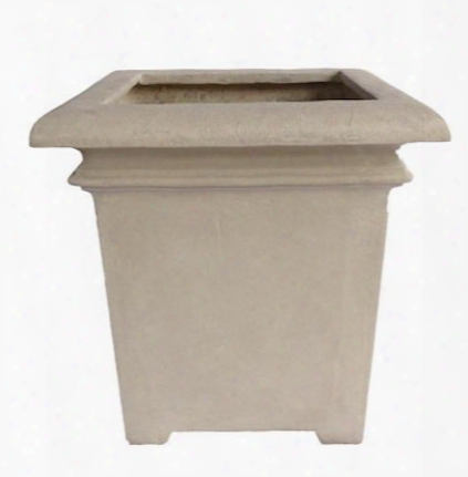 Palace Collection Pl-s6161 24" Square Planter With Cast Limestone Construction And Classical Design In Natural