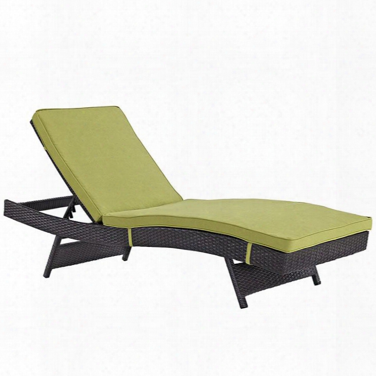 Peer Collection Eei-961-exp-per 78" Outdoor Patio Chaise With Synthetic Rattan Weave Material Powder Coated Aluminum Frame And Machine Washable Cushion Covers