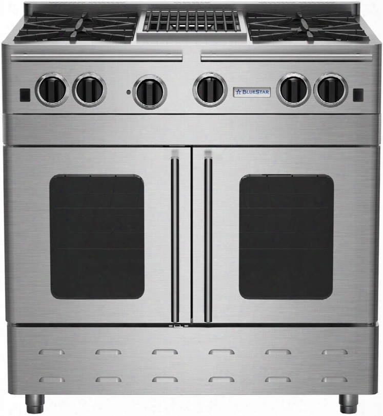 Rnb364cbpmv2 36" Precious Metals Series Gas Range With 4 Burners 12" Charbroil Grill Continuous Casst Iron Grates And Unique French Door Extfa Large