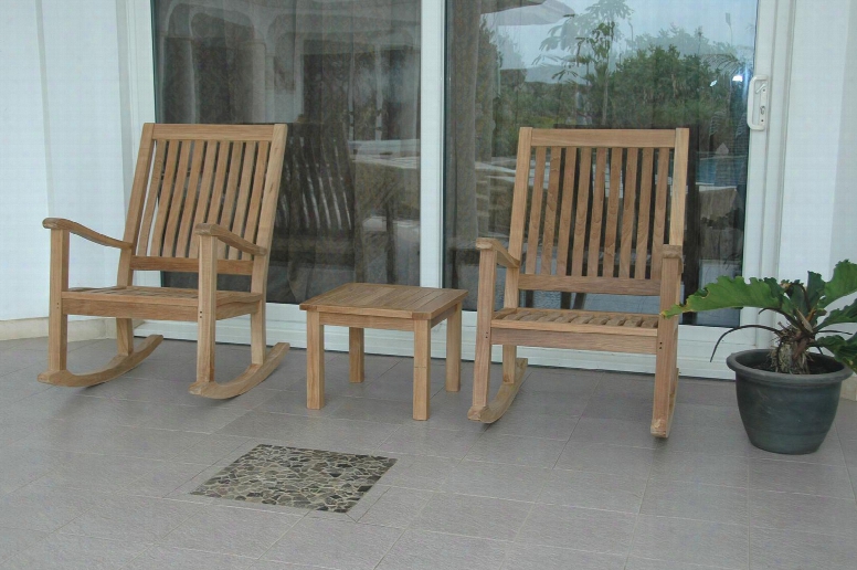 Set-04 3-piece Patio Set With 2 Del-amo Rocking Side Chair And Bahama Mi Ni Side Square
