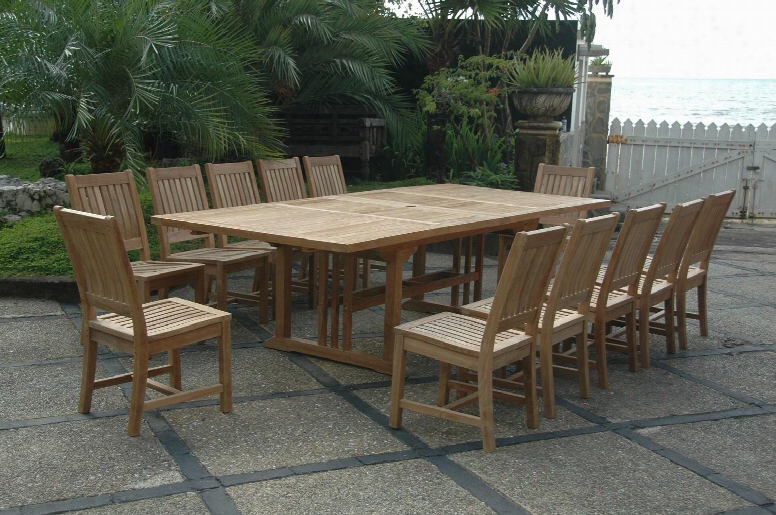 Set-08 13-piece Set With Sahara 106" Rectangular Double Extension Table And 12 Rialto Dining