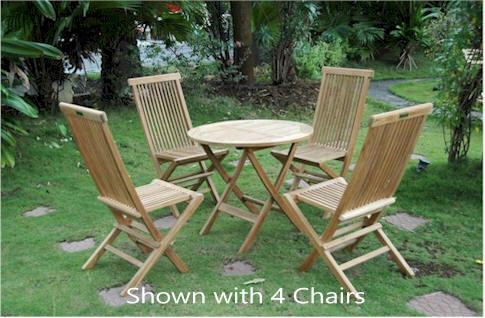 Set-108a 3-piece Bistro Synopsis Set With 31" Round Picnic Folding Table And 2 Folding