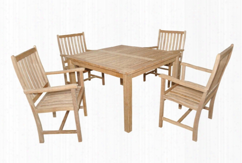 Set-61 5-piece Dining Set With 47" Windsor Square Table And 4 Wilshire Dining