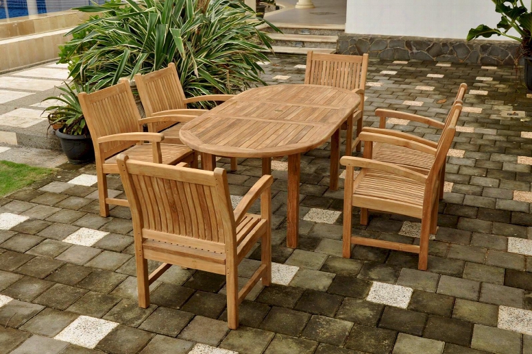 Set-83 7-piece Dining Set With Bahama 79" Oval Extension Table And 6 Sahara Dining