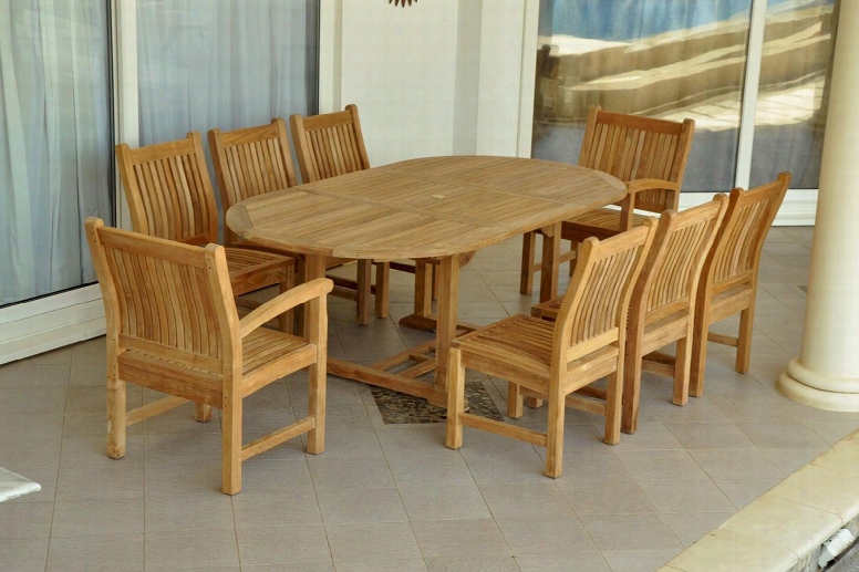 Set- 87 9-piece Dining Set With Bahama 87" Oval Extension Table 6 Dining Chairs And 2