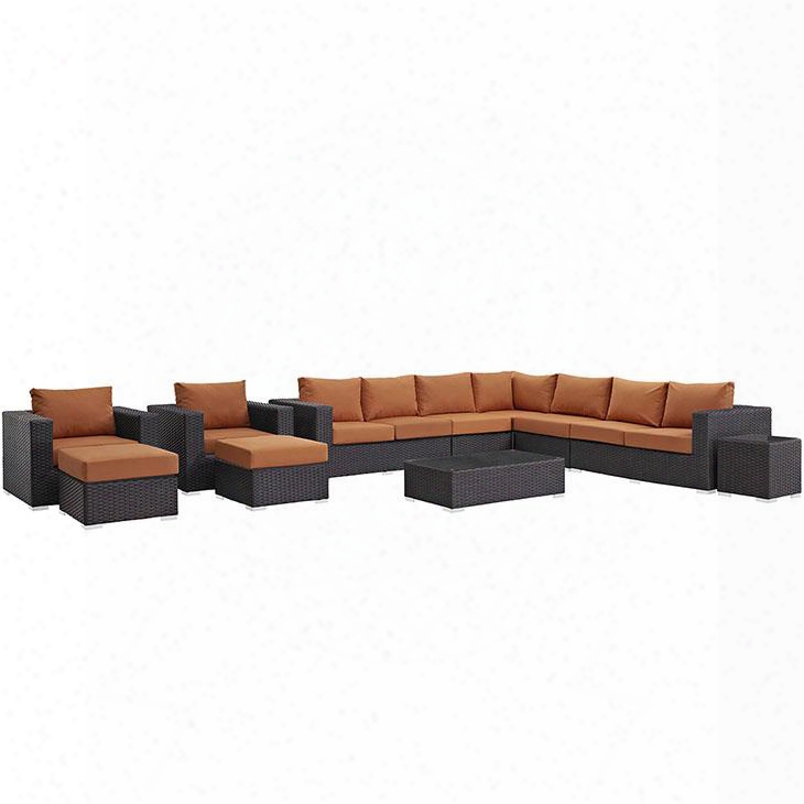 Sojourn Collection Eei-1885-chc-tus-set 11-piece Outd Oor Patio Sunbrella Sectional Set With Coffee Table Corner Section Left Arm Loveseat Right Arm Loveseat