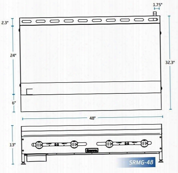 Srmg48 Manual Griddles With 4b Urners 23000 Btu Per Burner 92000 Total Btu In Stainless