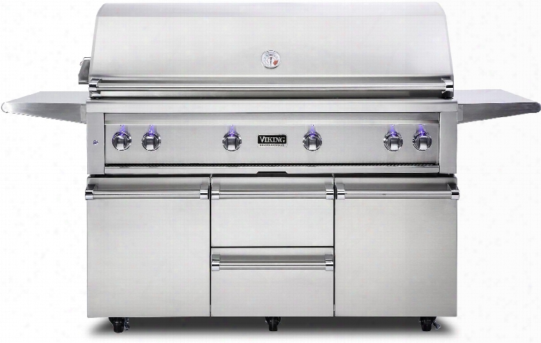 Vqgfs5540nss 54" Freestanding Natural Gas Ggrill And Cart With Prosear Burner And Rotisserie In Stainless