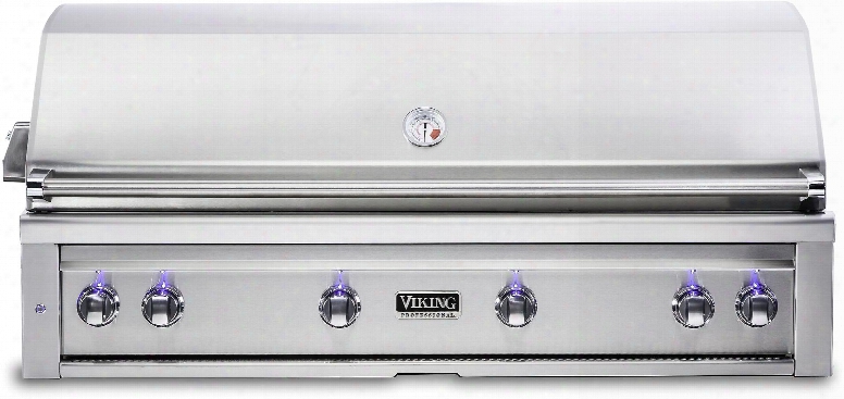 Vqgi5540nss 54" Outdoor 5 Series Built-in Natural Gas Grill With Rotisserie 3 Cast Brass Burner 1 Prosear2 Burner Temperature Gauge Illuminated Led