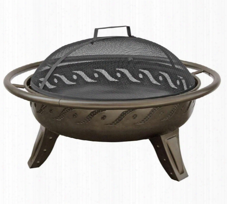 23515 Patio Lights Vsb Fire Pits With 1" Diameter Thick Safety Ring Spark Screen And Steel Construction In Metallic
