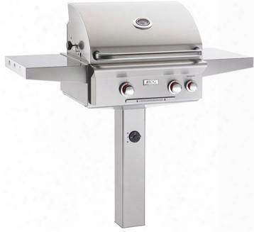 24ngt-00sp T Series In-ground Post Mount Natural Gas Grill With 32 000 Btu's 432 Sq. In. Cooking Surface And 3 Hour Safety Timer In Stainless