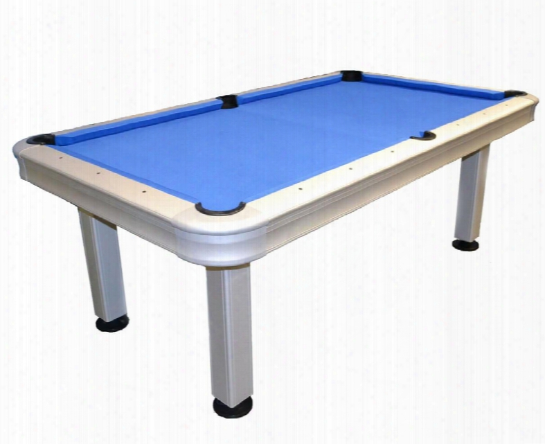 29-730 7' Outdoor Pool Table With Aluminum Frame Waterproof Cloth Bed And K66 Cushion Rubber In Silver And