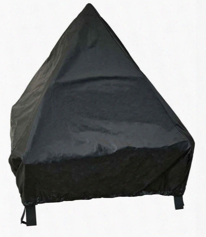 29362 Tudor 24" Fire Pit Cover With Elastic Bottom And Pvc Material In