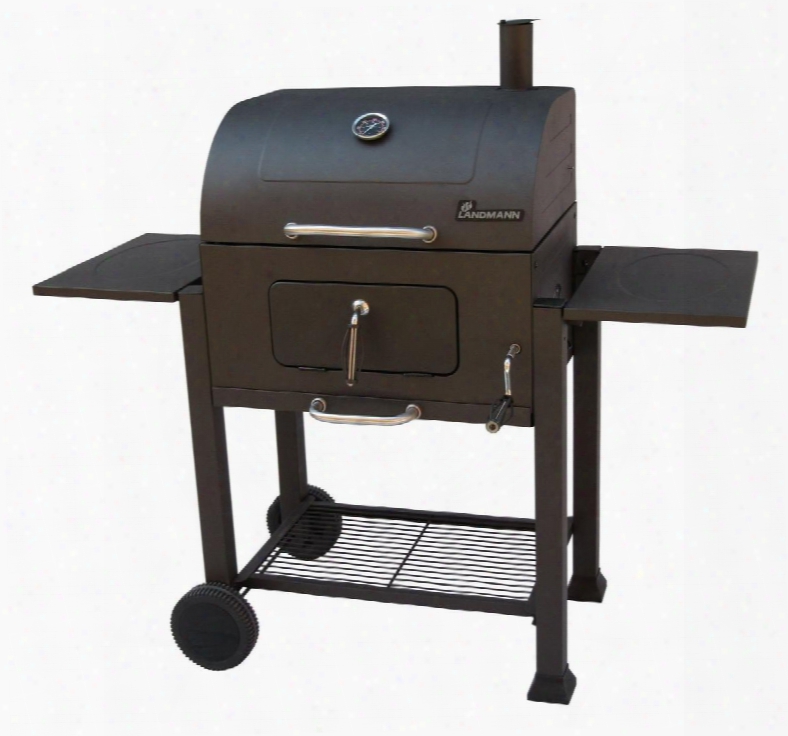 560200 Vista Barbecue Charcoal Grill With Porcelain Cast Iron Grates Removable Ash Tray Stainless Steel Handles And Chimney With Adjustable