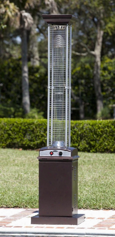 62224 Square Flame Patio Heater In Hammered Bronze