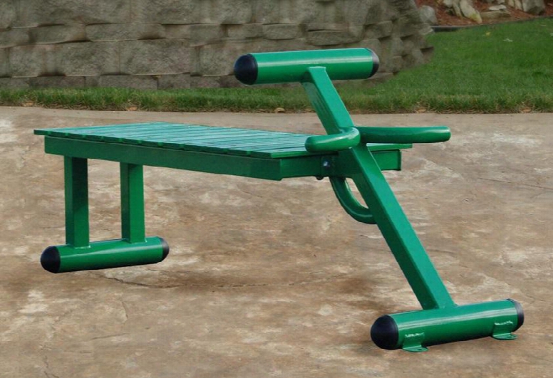 65-2300 Outdoor Fitness Bench With Solid Steel Construction Stainless Hardware And Weather Resistant Paint In