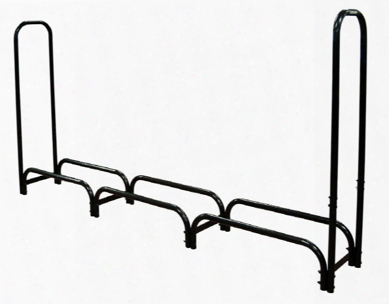 82443 8' Firewood Rack With Zipperless 0.2mm Thickness Pvc Cover Support Legs Tubular Steel And Powder Coated Finish In