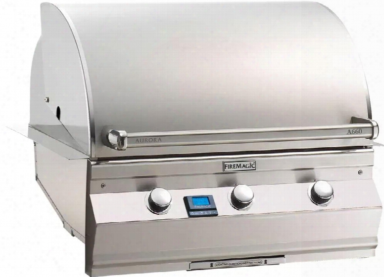 A660i5l1p Aurora 30" Built-in Liquid Propane Grill With E-burners One Infrared Burner 16 Gauge Stainless Steel Construction Digital Thermometer 75000