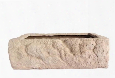 Alpine Collection Pl-r3310 33" Rectangular Planter With Cast Limestone Construction And Simple Design In Natural