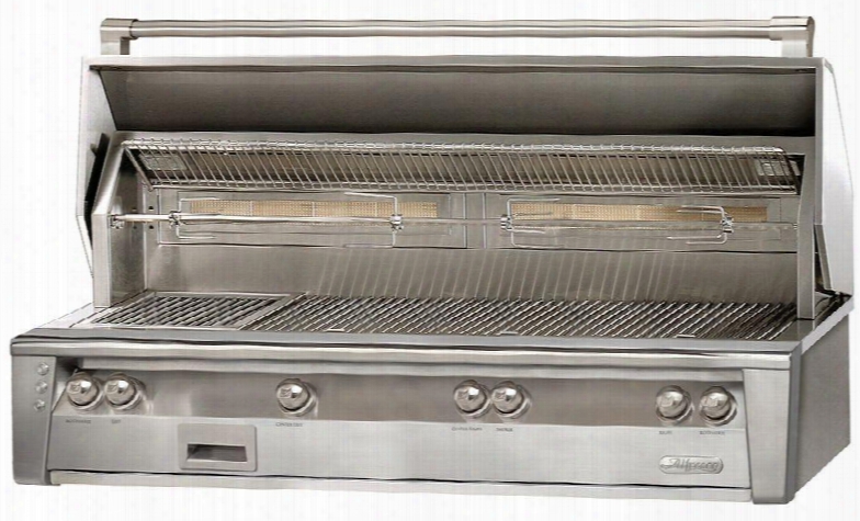 Alxe-56bfg-ng 56" Built-in Natural Gas Grill With 998 Sq. Inches Grilling Surface 4 Main Burners Sear Zone 2 Rotisserie Burners And Smoker In Stainless