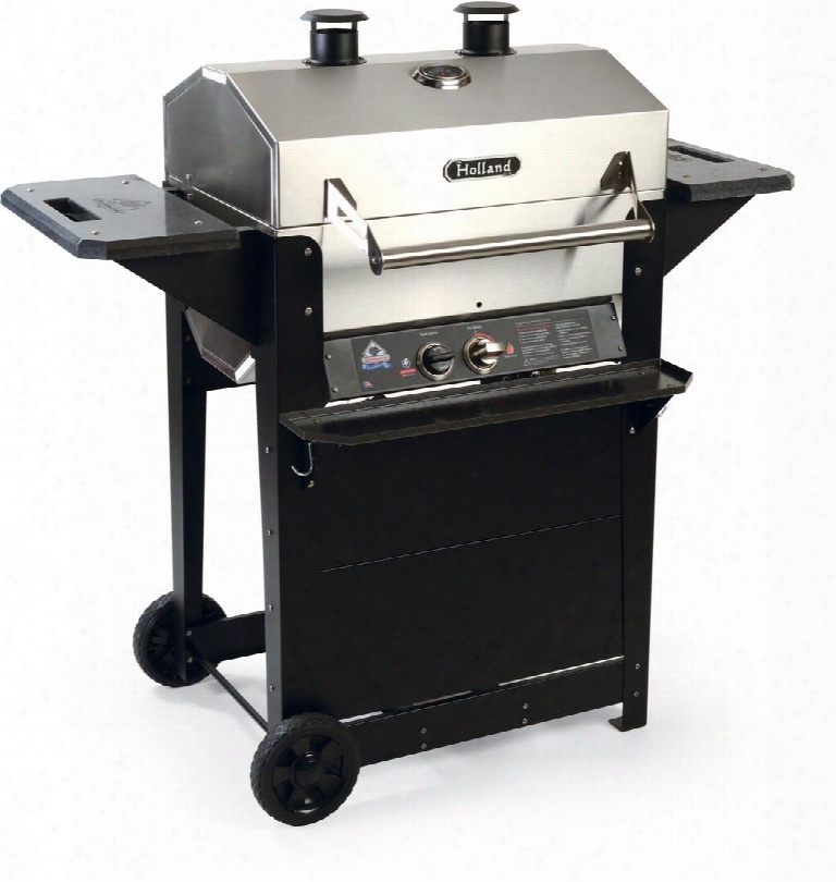 Bh421ss6 50" Freestanding Independence Grill With Cast Iron Burner Smoking Trays Thermometer And Condiment Tray In Stainless