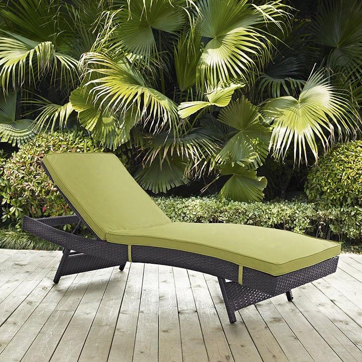 Convene Collection Eei-2179-exp-per 78.5" Outdoor Patio Chaise With Fabric Cushions Powder Coated Aluminum Tube Frame Uv And Water Resistant In Espresso