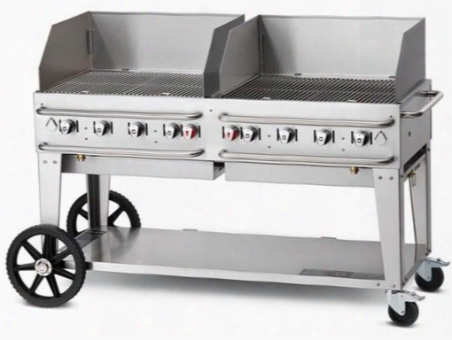 Cv-rcb-60wgp-si 60" Pro Series Single Inlet Liquid Propane Grill With 129000 Btu Capacity Wind Guard Two 14" Wheels And Two Total Casters In Stainless