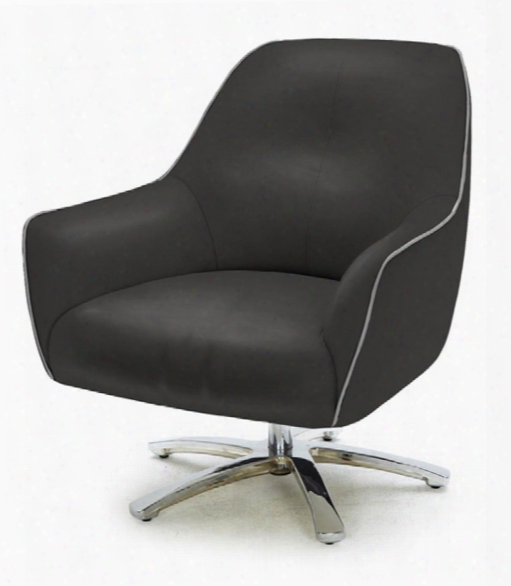 Divani Casa Clover Vgkka900blkgry Lounge Chair With Eco-leather Upholstery In Black And