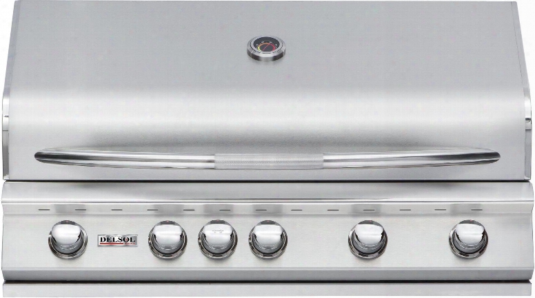 Dsbq40rl 40" Liquid Propane Built-in Grill With 304 Stainless Steel Construction 52500 Btu Max Heat Output 5 Burners Integrated Temperature Gauge And