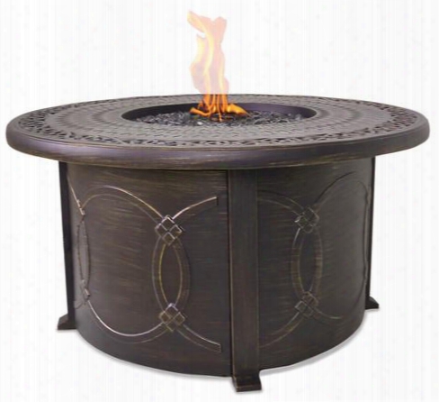 Gad1390sp Endless Summer 18.5" Diameter Outdoor Firepit With Stainless Steel Burner Electronic Ignition And Cast Aluminum Mantel Up To 30000 Btus Liquid