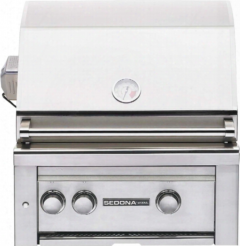 L400rlp 24" Sedona Series Built-in Liquid Propane Gas Grill With 2 Stainless Steel Burners Rotisserie 575 Sq. In. Cooking Surface Temperature Gauge And