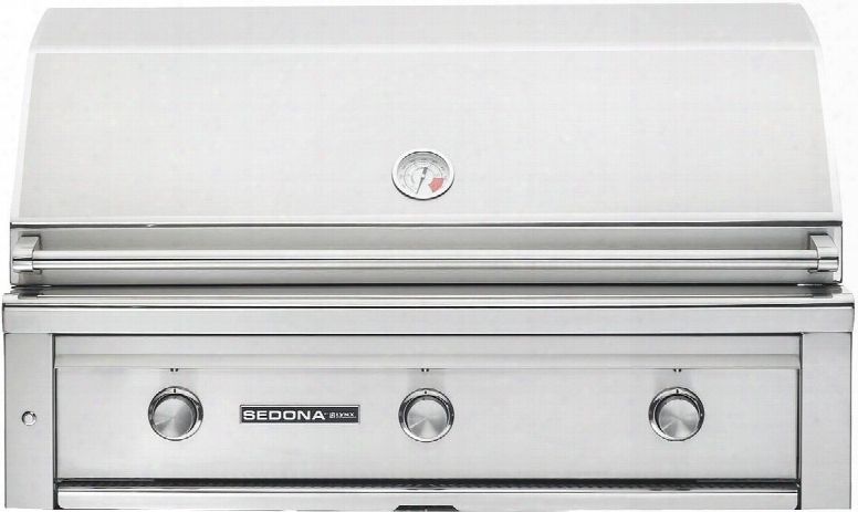 L700lp 42" Sedona Series Built-in Liquid Propane Gas Grill With 3 Stainless Steel Burners 1049 Sq. In. Cooking Surface Temperature Gauge Ceramic Briquettes