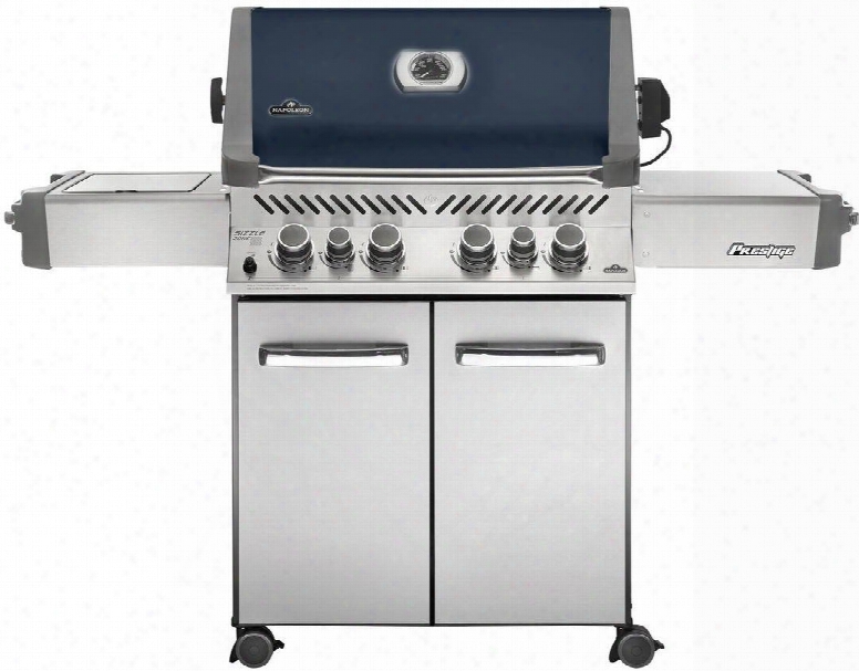 P500rsibp-b-1 65" Prestige 500 Rsib Series Liquid Propane Freestanding Grill With 4 Stainless Steel Burners 1 Rotisserie 1 Infrared Side Burner And Jetfire