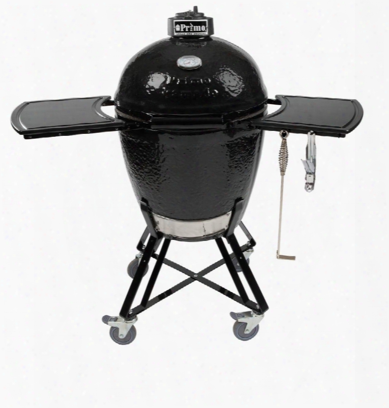 Pr773b Kamado All-in-one With  Heavy Duty Stand Fda Approved Side Shelves Ash Tool And Grate Lifter Grills 10 To 12