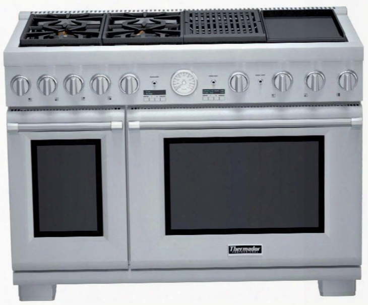 Prd484ncgu 48" Star K Rated Pro Grand Professional Dual Fuel Slide-in Range With 4 Patented Star Burners 1 Grill 1 Griddle 8.2 Cu. Ft. Total Oven Capacity