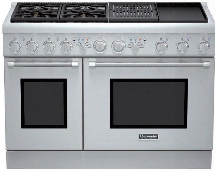 Prd484nchu 48" Star K Rated Pro Harmony Professional Series Dual Fuel Range With 4 Patented Star Burners 6.6 Cu. Ft. Total Oven Capacity 1 Griddle 1 Grill