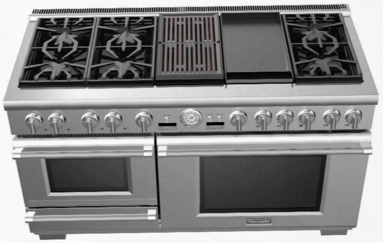 Prd606rcsg 60" Dual Fuel Commercial-depth Steam Range With 6 Star Burners Convection Oven Electric Pro Grill And Electric Griddle In Stainless